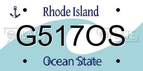 G517OS Rhode Island License Plate