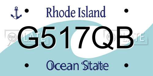 G517QB Rhode Island License Plate