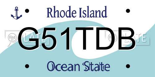 G51TDB Rhode Island License Plate