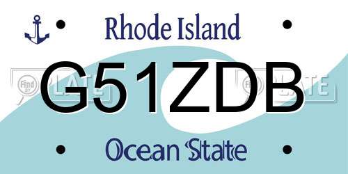 G51ZDB Rhode Island License Plate