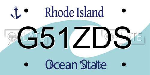 G51ZDS Rhode Island License Plate