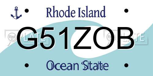 G51ZOB Rhode Island License Plate