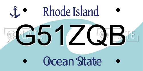 G51ZQB Rhode Island License Plate