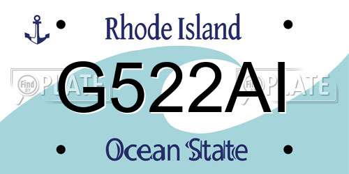 G522AI Rhode Island License Plate