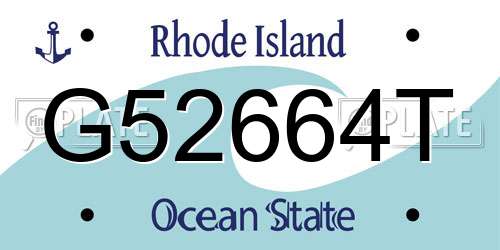 G52664T Rhode Island License Plate