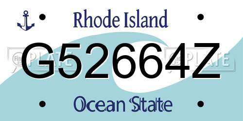 G52664Z Rhode Island License Plate
