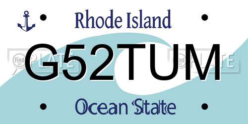 G52TUM Rhode Island License Plate