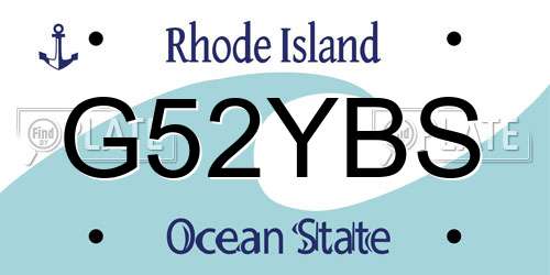 G52YBS Rhode Island License Plate