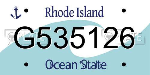 G535126 Rhode Island License Plate