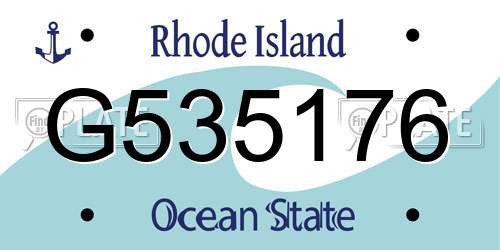 G535176 Rhode Island License Plate