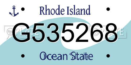 G535268 Rhode Island License Plate