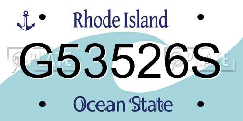 G53526S Rhode Island License Plate