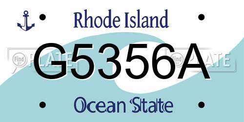 G5356A Rhode Island License Plate