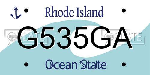 G535GA Rhode Island License Plate