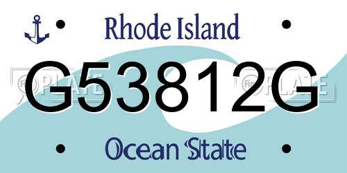 G53812G Rhode Island License Plate