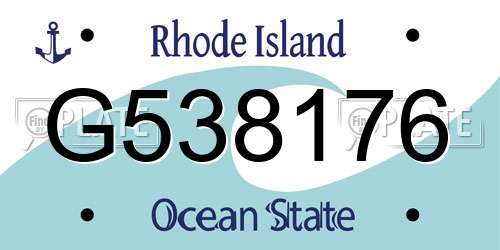 G538176 Rhode Island License Plate