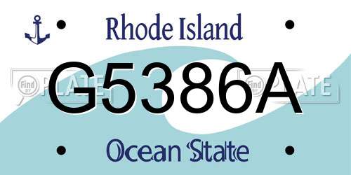G5386A Rhode Island License Plate
