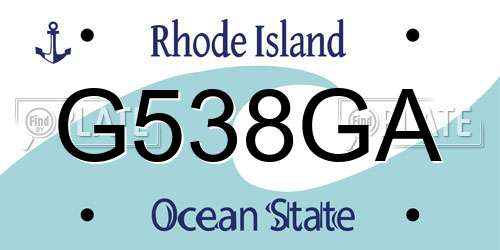 G538GA Rhode Island License Plate