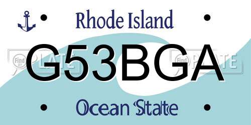G53BGA Rhode Island License Plate