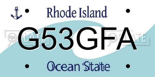 G53GFA Rhode Island License Plate