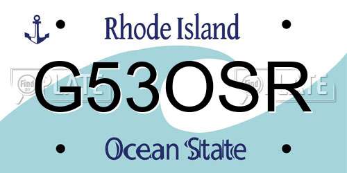 G53OSR Rhode Island License Plate