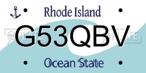 G53QBV Rhode Island License Plate