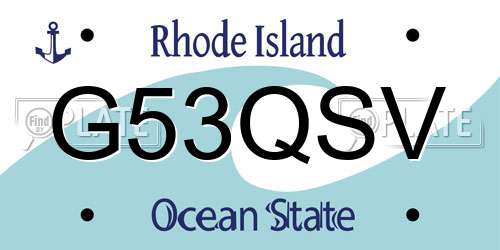 G53QSV Rhode Island License Plate
