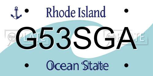 G53SGA Rhode Island License Plate