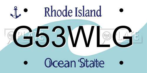 G53WLG Rhode Island License Plate