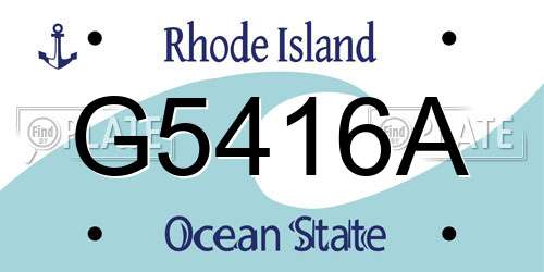 G5416A Rhode Island License Plate