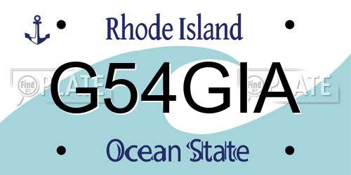 G54GIA Rhode Island License Plate