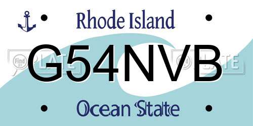 G54NVB Rhode Island License Plate