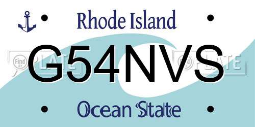 G54NVS Rhode Island License Plate