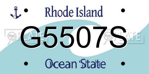 G5507S Rhode Island License Plate