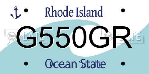 G550GR Rhode Island License Plate