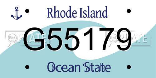 G55179 Rhode Island License Plate