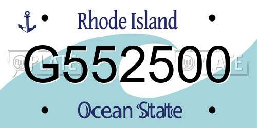 G552500 Rhode Island License Plate