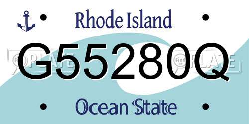 G55280Q Rhode Island License Plate