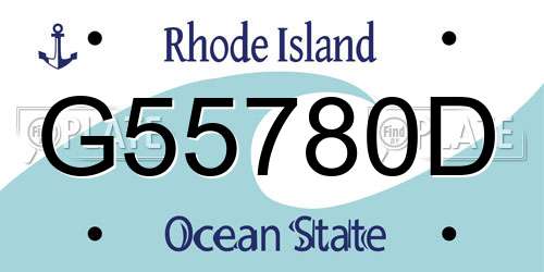 G55780D Rhode Island License Plate