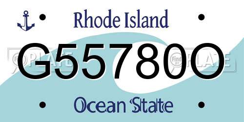 G55780O Rhode Island License Plate