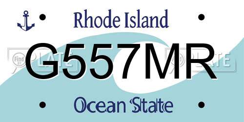 G557MR Rhode Island License Plate