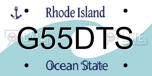 G55DTS Rhode Island License Plate