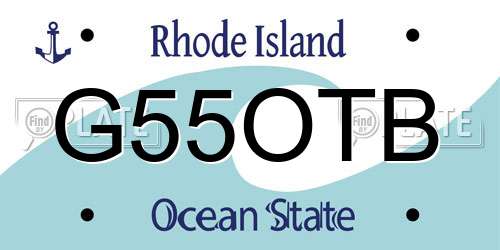 G55OTB Rhode Island License Plate