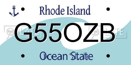 G55OZB Rhode Island License Plate