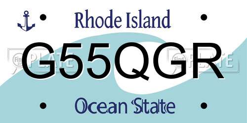 G55QGR Rhode Island License Plate