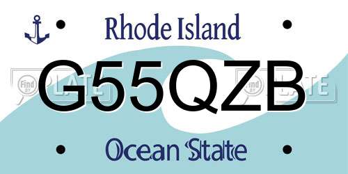 G55QZB Rhode Island License Plate