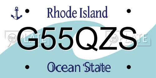 G55QZS Rhode Island License Plate