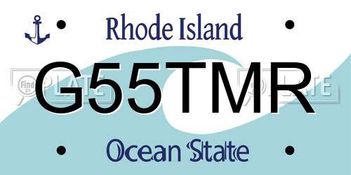 G55TMR Rhode Island License Plate