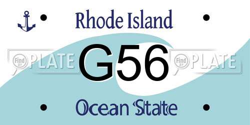 G56 Rhode Island License Plate