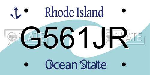 G561JR Rhode Island License Plate